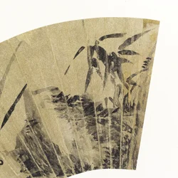 Detalje af orkideer, svampe og sten blæk på guldpapir